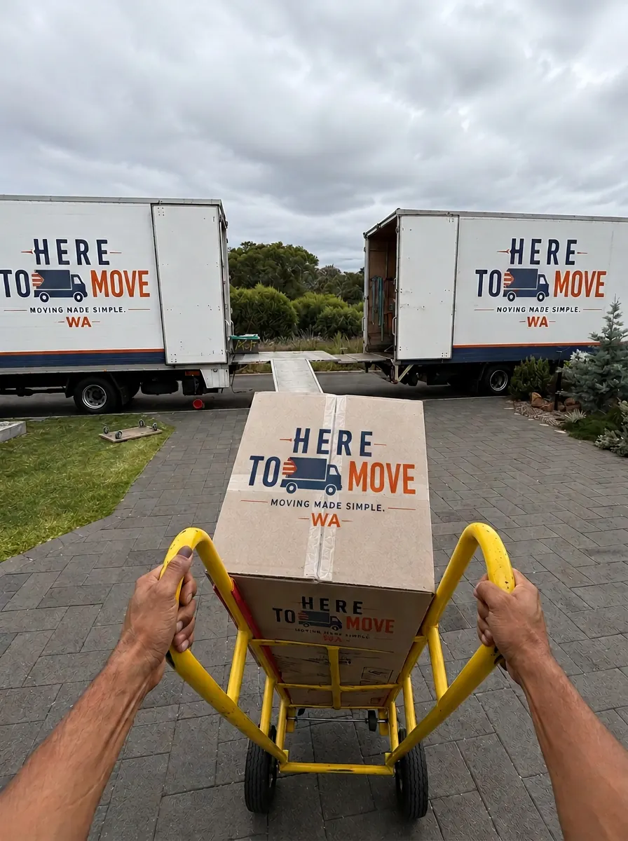 Happy Perth family welcoming Here To Move removalists at their new home